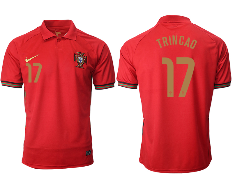 Men 2021 European Cup Portugal home aaa version red #17 Soccer Jersey->portugal jersey->Soccer Country Jersey